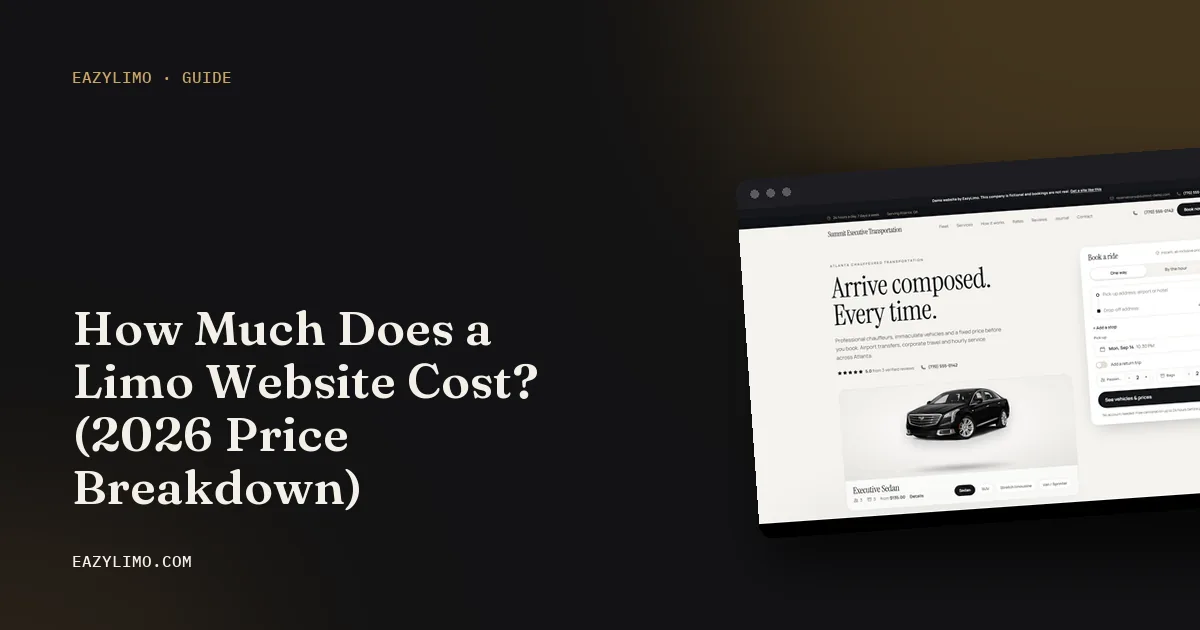 EazyLimo cover: How Much Does a Limo Website Cost? (2026 Price Breakdown)